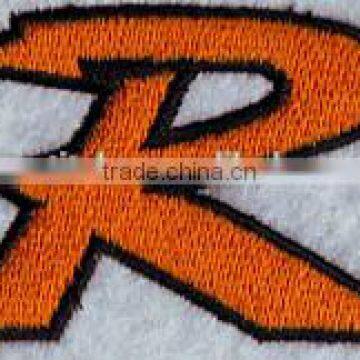 Fashion sew on 100% custom embroidery letter R design patches for hat