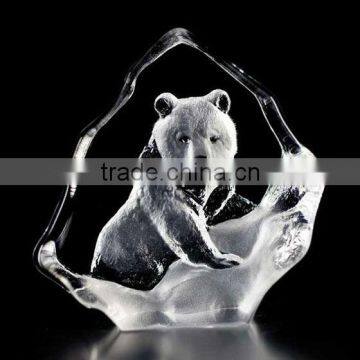 Beautiful crystal bear carving