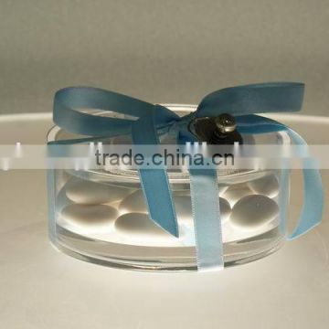 Round shape transparent acrylic storage box