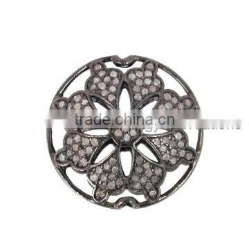 Jewelry Making Components Pave Diamond Silver Beads Finding, New Design Beads Spacer Finding