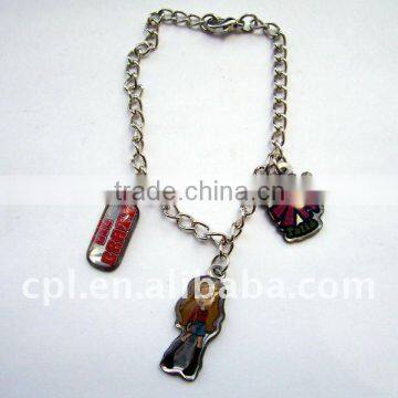 OEM printing girlish stainless steel charms iron bracelets