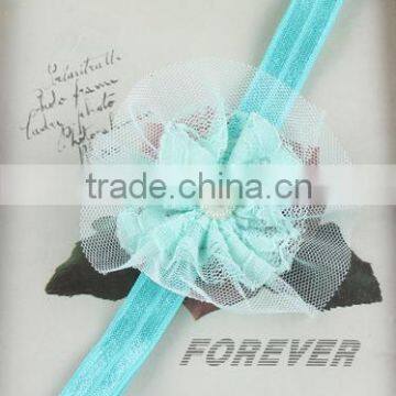 lovely flower elastic hair rubber band with pearls