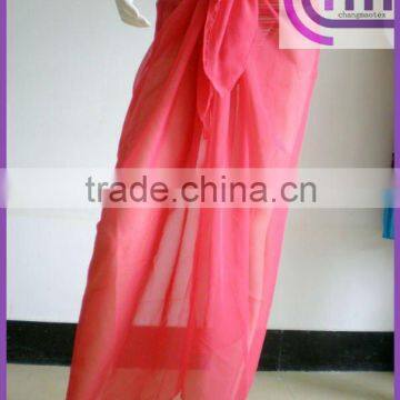 plain color chiffon beach sarong,pareo