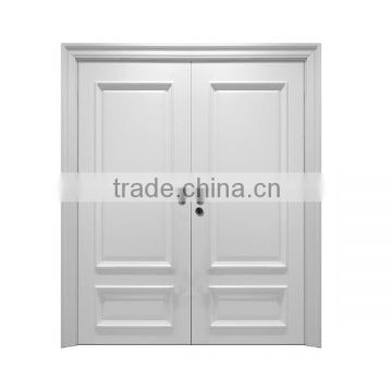 2014 New Design Fashin White Wooden Double Door Main indian door designs