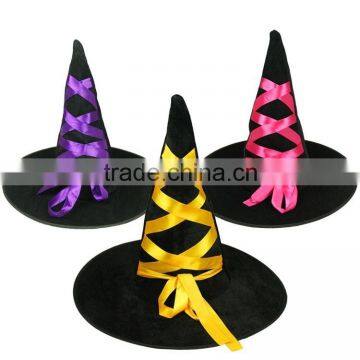 Plush velvet witch hat fancy dress halloween costume accessory