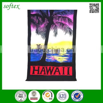 wholesale hot selling 100% cotton custom print hawaiian beach towels