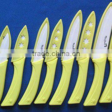 4pcs ceramic blade kitchen knife set with plastic sheath for all knives