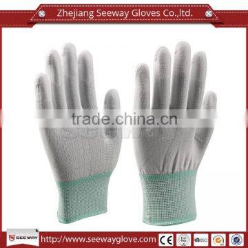 Seeway 13 guage Safety Working PU Top Coated Nylon Gloves