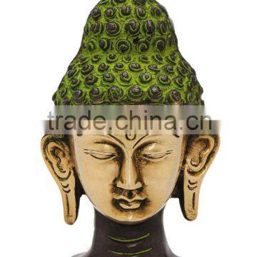 Meditating Buddha Head 9"