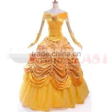 adult princess belle costume halloween costumes for women Beauty and the Beast cosplay party Prom Dress plus size custom