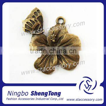 Antique Bronze Flower And Butterfly Charms Wedding Pendants