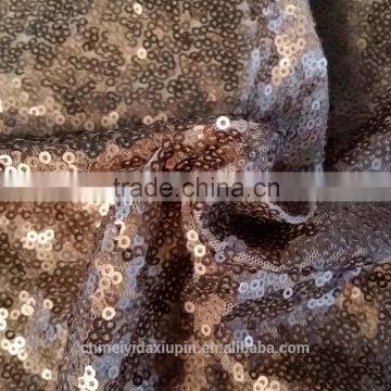Wholesell 6mm Polyester Gold Sequin Embroidery Fabric for Evening Dress