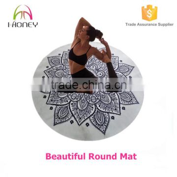 2016 Unique round yoga mats for pilates with custom printing 1.4 m diameter