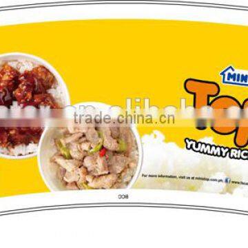 Fashable UV Offset Printing 520cc Paper Bowl for Rice and Noodle