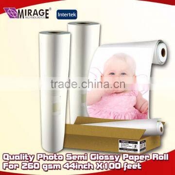 Quality Photo Semi Glossy Paper Roll For 260 gsm 44inch X100 feet