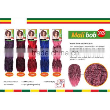 8" Ombre Colored Mali bob Havana Mambo Marley Crochet Braids Twist Afro Jerry Kinky Curly Synthetic Braiding Hair Extensions