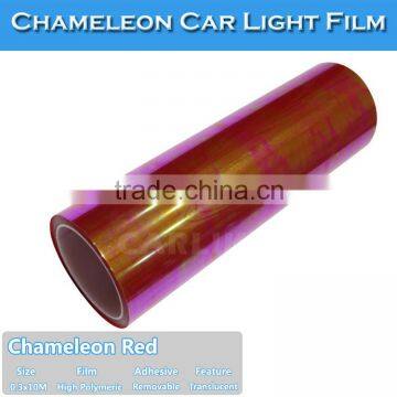 CARLIKE Red 0.3*10m Glossy Chameleon Car Light Tint Film photo-3