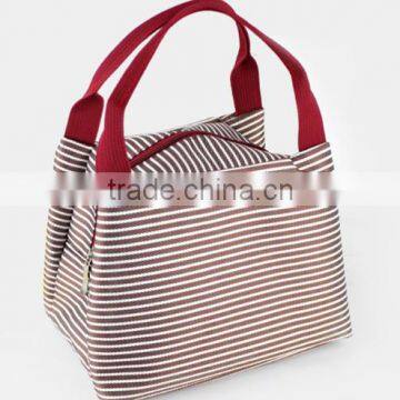 Striped printing insulated lunch cooler bag with low price