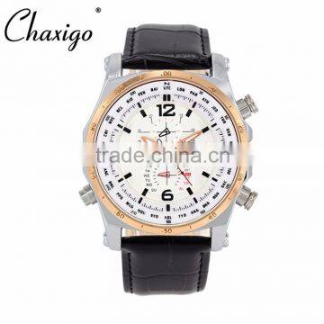 TT rose gold case alloy watch military watches with leather strap