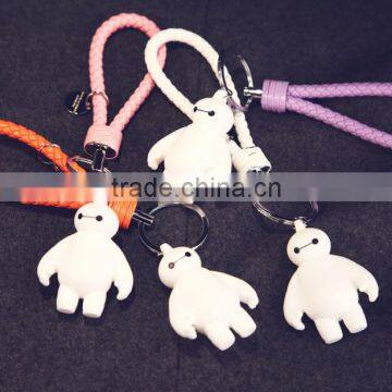 2015 Newest Hot 3D Cute Cartoon Baymax Keychains promotional