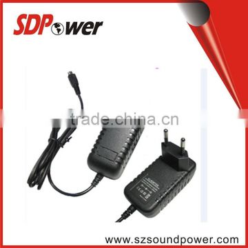 12v 1.5a dc power adapter with CE Rohs SAA FCC approved with miniUSB or micro USB for ipad