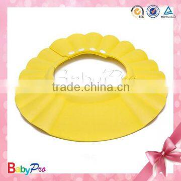 2015 China manufacturer haishu ningbo good quality waterproof plastic baby shower cap baby shower cap