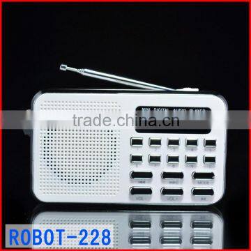 Robot-228u Hi-FI ultra-thin portable mini usb radio,card speaker,Digital audio player