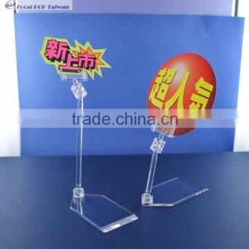 POP display plastic clips with table stand or table stand clip or clear clip with table stand