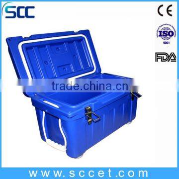 SCC brand LLDPE&PU Plastic ice box with handle/outdoor ice cooler box