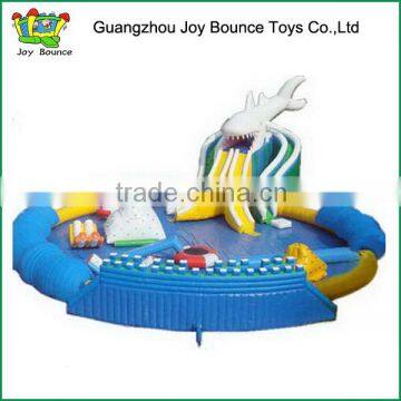 factory price swimming pool shark inflatable floating water game park