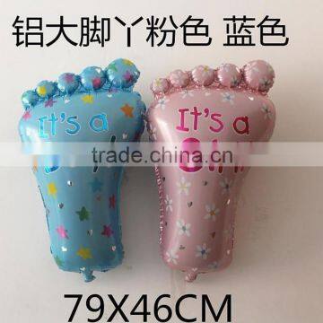 High quality foil mylar globos baby foot balloon for party supply baby shower