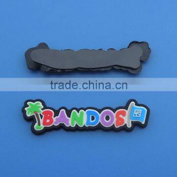 Colorful BANDOS letters 3D pvc fridge magnet, multi color letters soft touch magnet