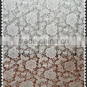 Soft white color milk silk full lace fabrics