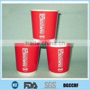 red colour letter printed paper cups/double wall