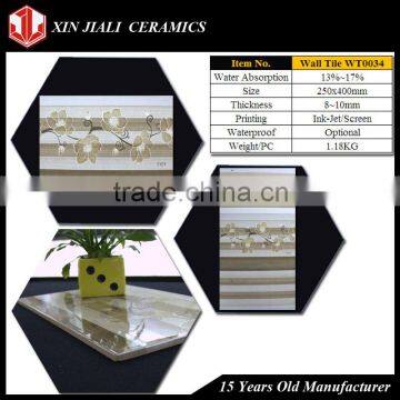 250x400mm WT0034 New Design Wall Flower Tiles Kitchen