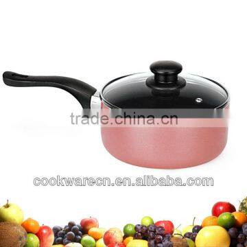 Colorful No-Stick aluminum MILK POT with glass lid