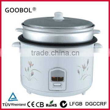 Straight Body rice cooker with outer steamer nonstick coating rice cooker