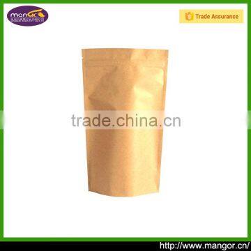 Can Smell Product Strong Leakproofness With Valve Brown Stand Up Paper Bag Kraft Circular Bead For Pack Flour Powder Coffee