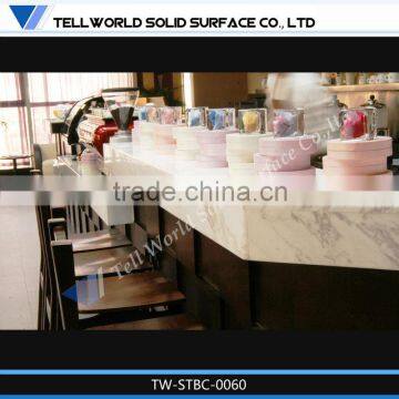 2014 hot sale modern luxury beauty artificial marble bar counter design