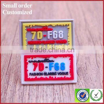 Custom Cheap Square Shape Pvc Labels for Brand Clothing Handbags