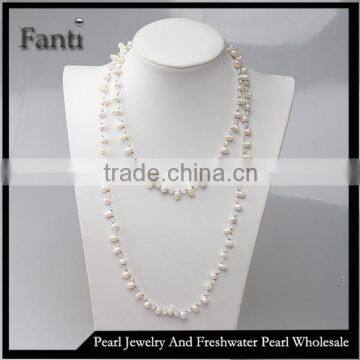 fashion long body necklace freshwater pearl necklace design