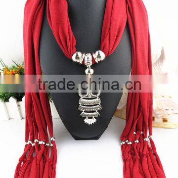 custom latest design fashion new women lady owl scarf pendant necklace