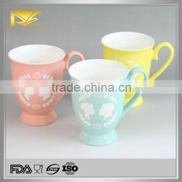 gold rim unique wholesale ceramic wedding gift away mug