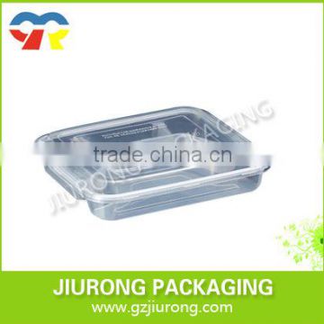 disposable plastic food grade square microwave container