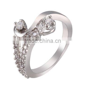 Chic Women Fashion White Gold Plated Zircon luxury Wedding Promise Ring