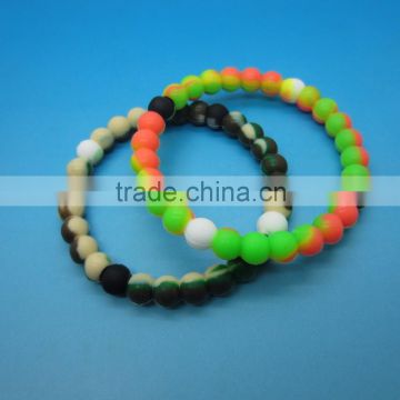 Wholesale mixed colors water mud soft solid ball bead silicone bracelet