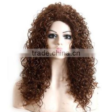 24" Afro Wig Long Curly Brown Hair Wig African American Wig For Black Women Heat Resistant Synthetic Fake Hair Natural Wigs