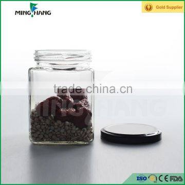 200ml 350ml Storage Glass Container Glass Jar With Black Cap photo-4