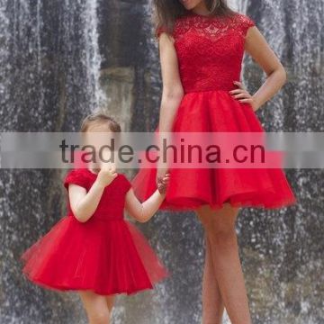 (MY2855) MARRY YOU Cap Sleeve Lace Top Red Short Party Dresses