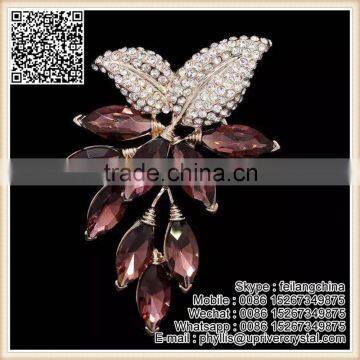 New Style Purple Crystal Diamond Grape Brooch Cereals Pendant Brooch